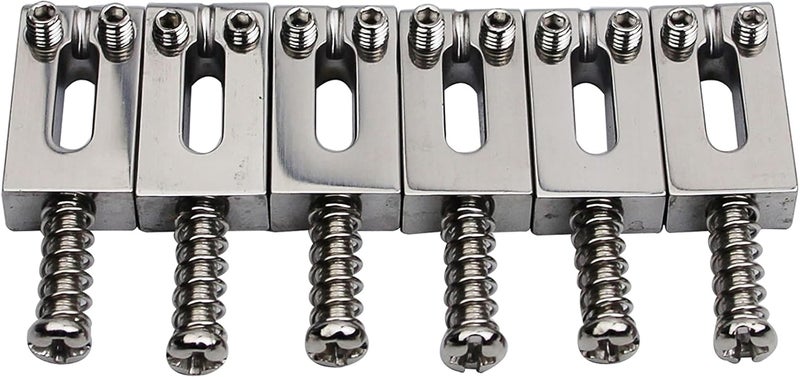 guyker Guitar Bridge Saddles (Set of 6) - 10.5MM Stainless Steel Polished Modern Guitar Tremolo Bridge Saddles Compatible with ST Electric Guitar - Image 4